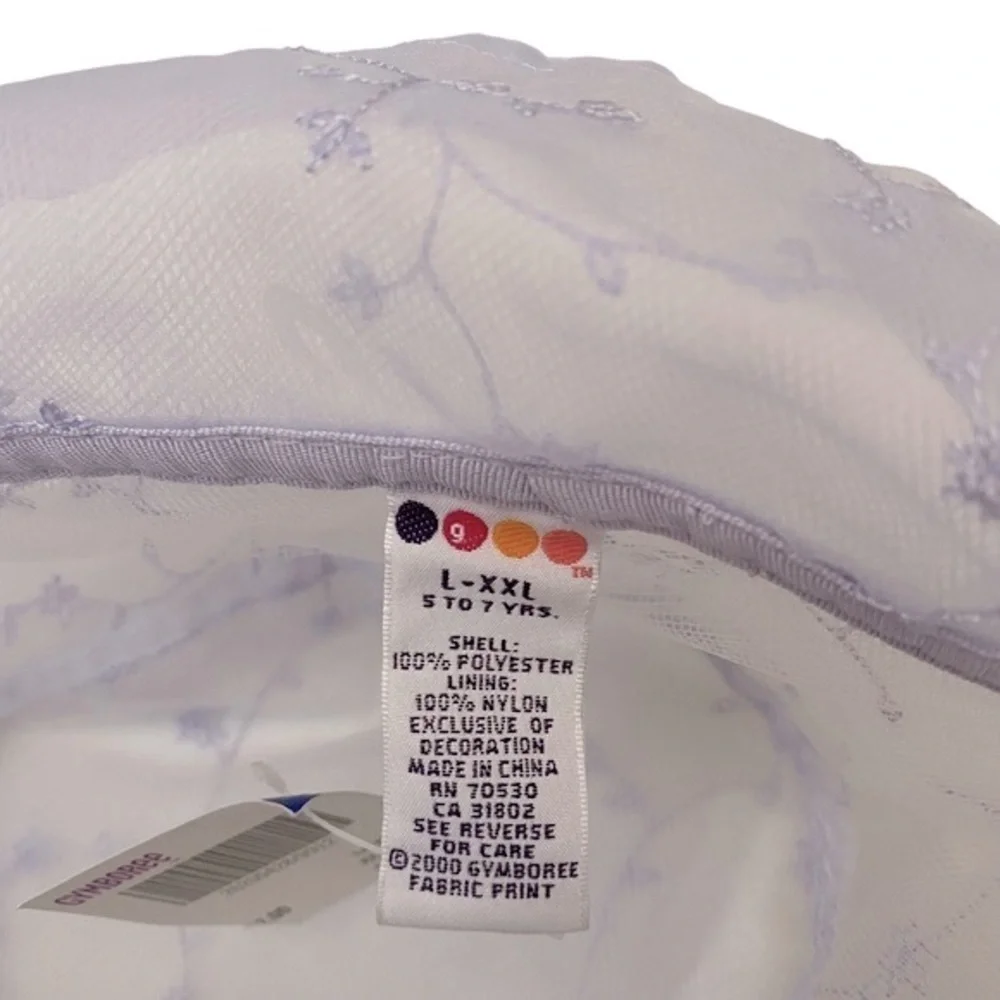 NWT Gymboree Sheer Bucket Hat Lilac Embroidery Sz L-XXL 4-6yrs